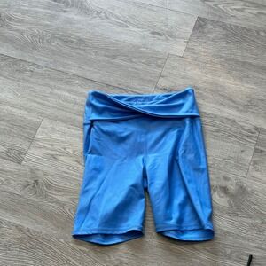 Sage Collective Blue Athletic Bike Shorts Twist Waist Women's Size S